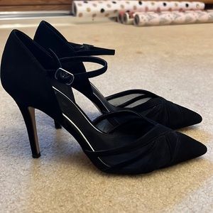 WHBM black suede pumps size 7.5